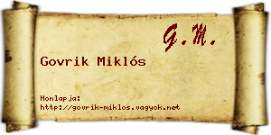 Govrik Miklós névjegykártya