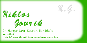 miklos govrik business card